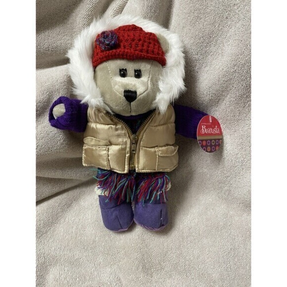 Starbucks Bearista Plush‎ 11" 52nd Edition Parka Purple Scarf 2006